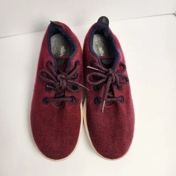 Allbirds Women's Wool Runner Red Berry Low Top Lace-up Sneakers Size W8 - Picture 7 of 8